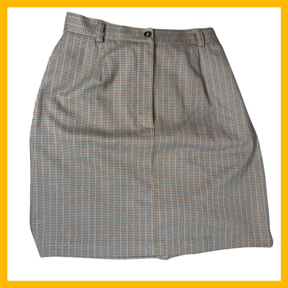 Vintage‎ Lizsport Houndstooth Skirt Womens Size 6 Plaid Career Workwear